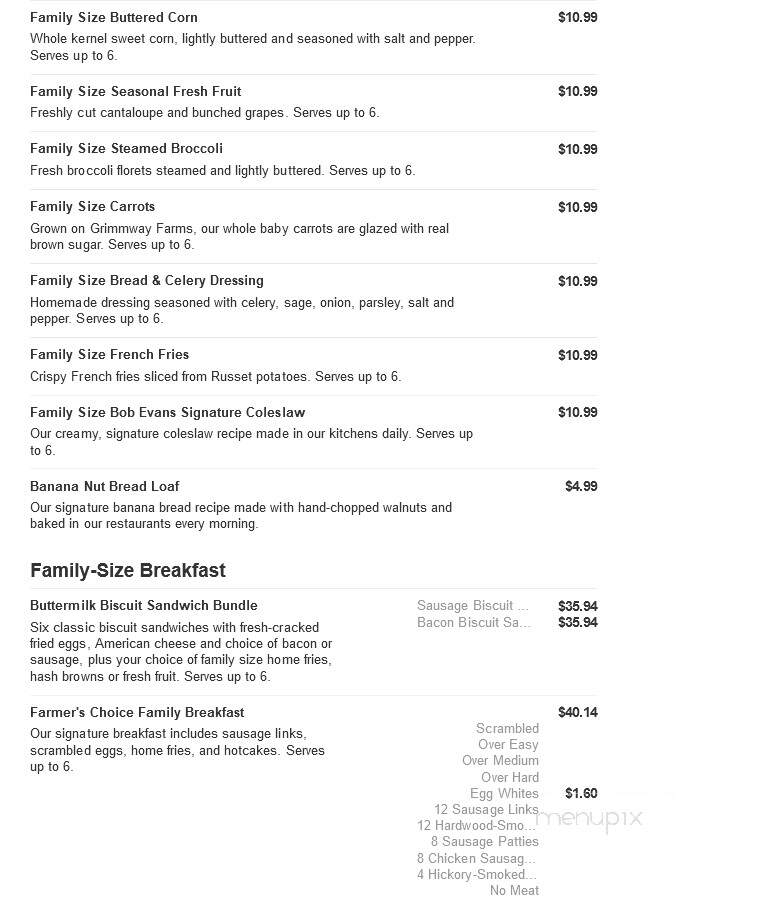 Bob Evans Restaurant - Port Charlotte, FL menu_pic