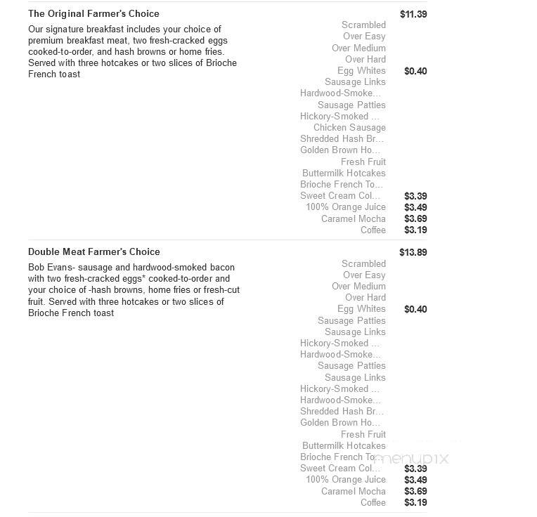 Bob Evans Restaurant - Port Charlotte, FL menu_pic