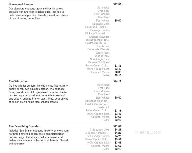 Bob Evans Restaurant - Port Charlotte, FL menu_pic