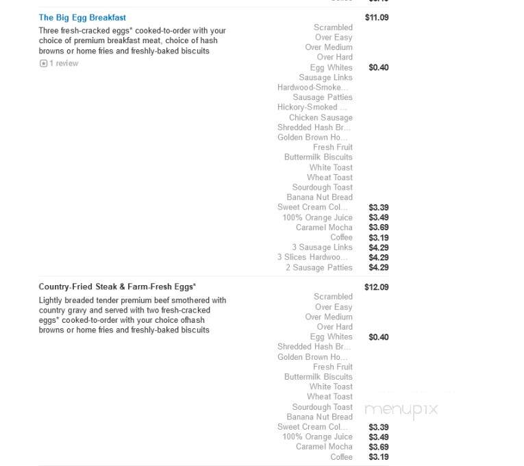 Bob Evans Restaurant - Port Charlotte, FL menu_pic