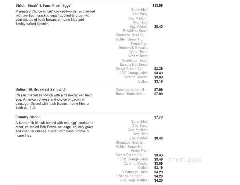 Bob Evans Restaurant - Port Charlotte, FL menu_pic