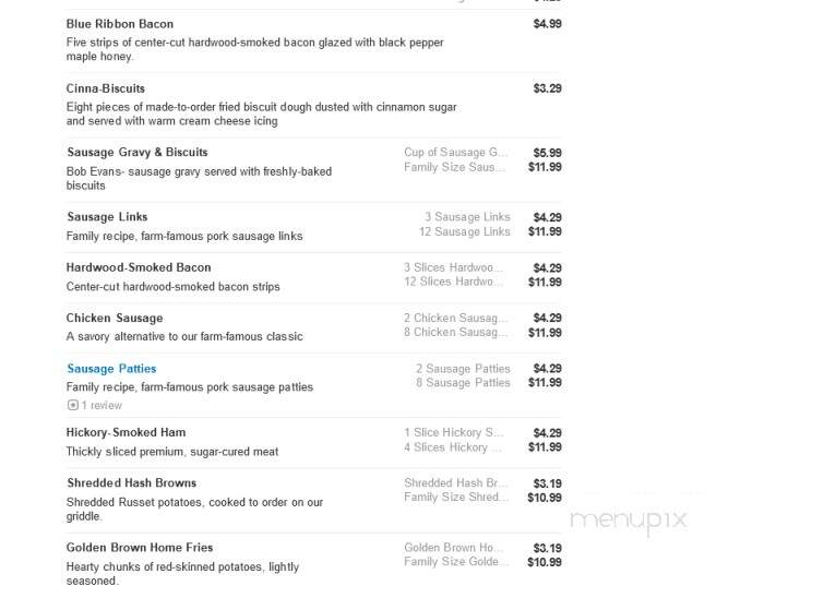 Bob Evans Restaurant - Port Charlotte, FL menu_pic