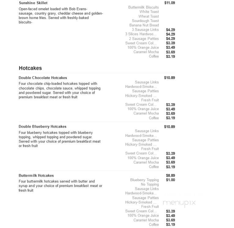 Bob Evans Restaurant - Port Charlotte, FL menu_pic