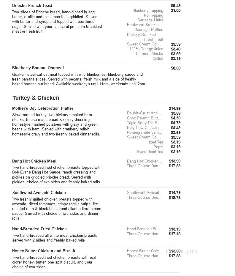 Bob Evans Restaurant - Port Charlotte, FL menu_pic
