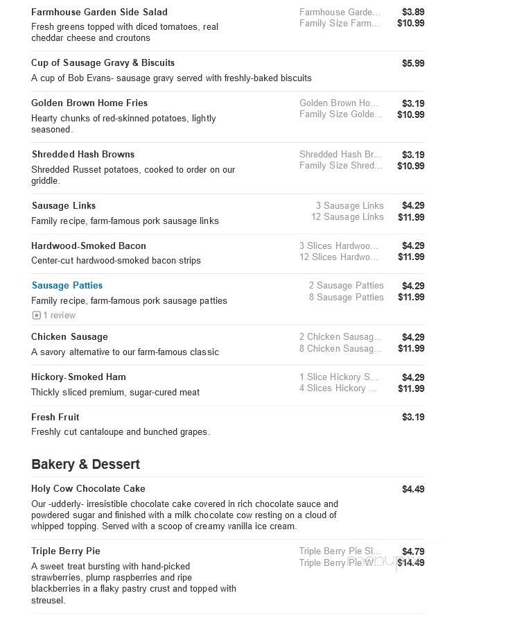 Bob Evans Restaurant - Port Charlotte, FL menu_pic