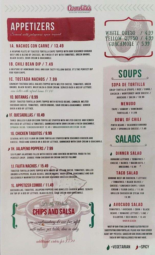 Carmelita's Mexican Restaurant - Largo, FL menu_pic