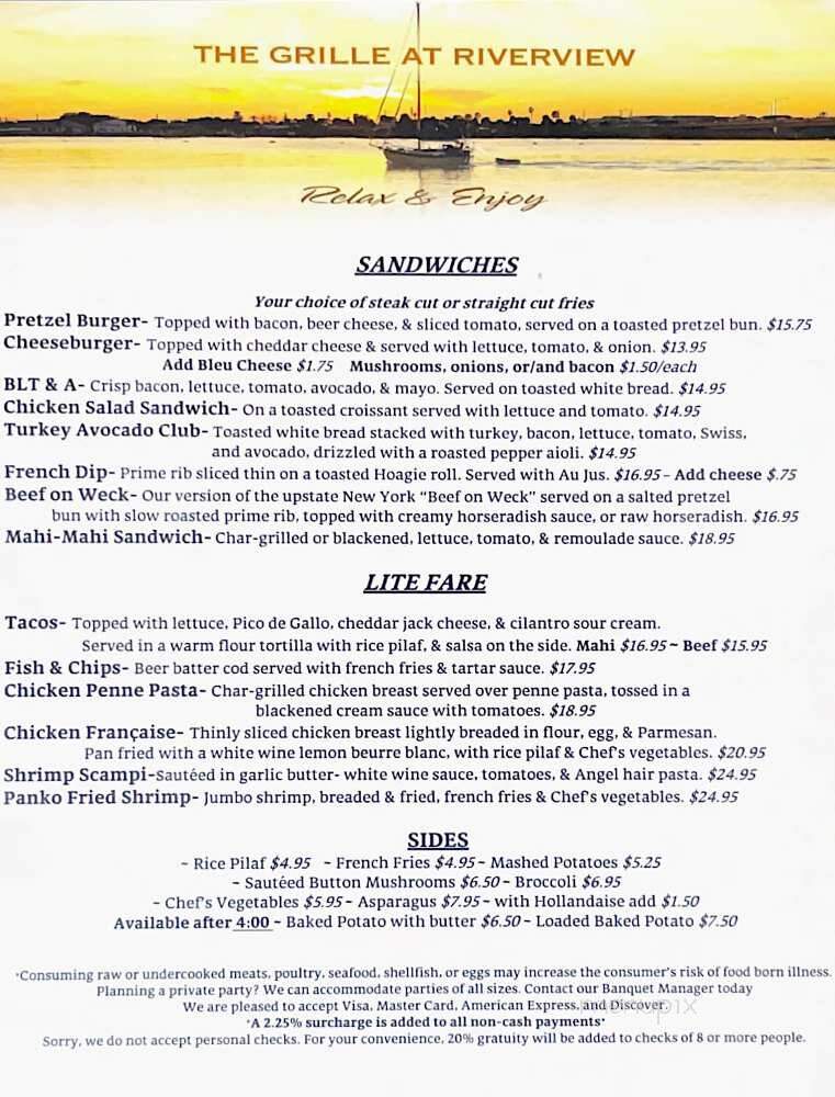 Grille At Riverview - New Smyrna Beach, FL menu_pic