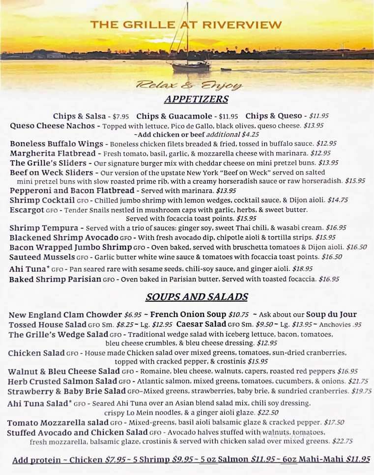 Grille At Riverview - New Smyrna Beach, FL menu_pic