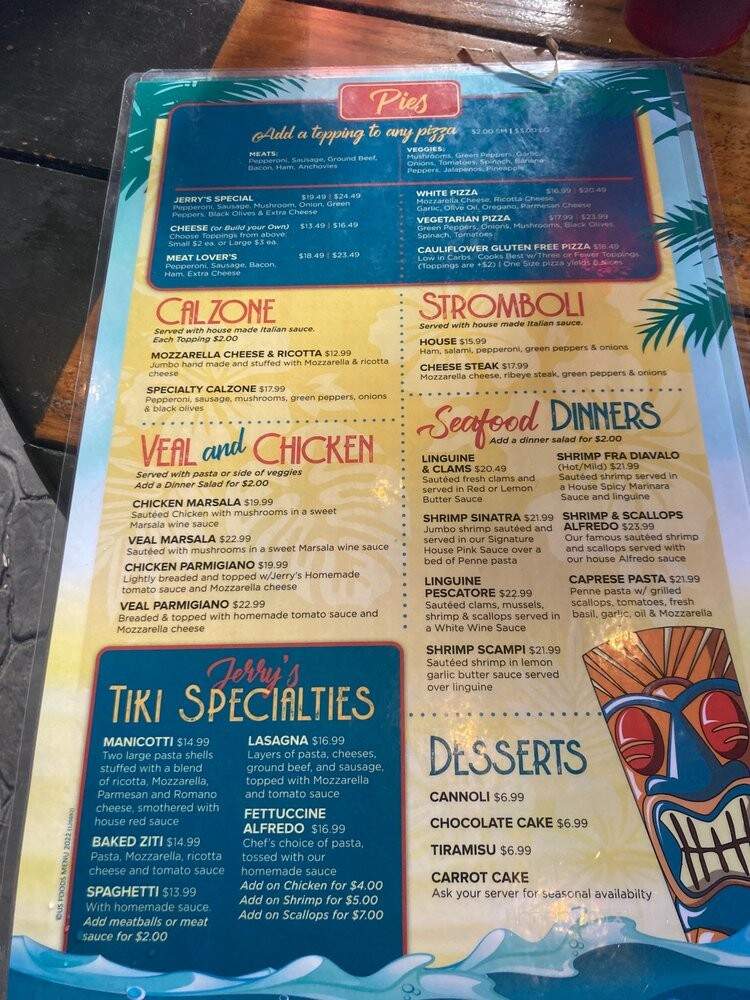 Jerry's Pizza & Italian Restaurant - Ponce Inlet, FL menu_pic
