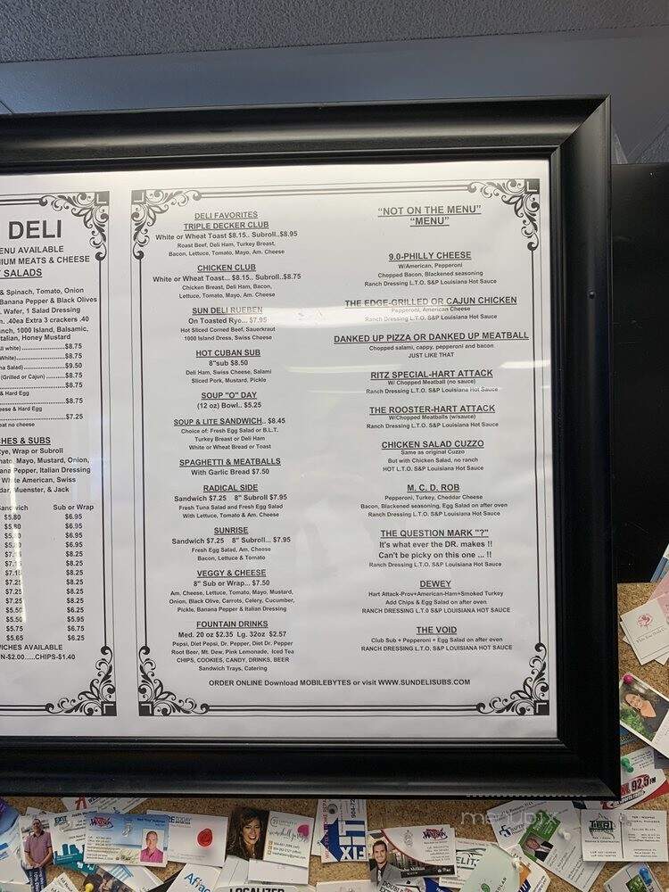Sun Deli - Jacksonville Beach, FL menu_pic