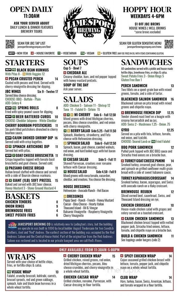 Jamesport Brewing Co - Ludington, MI menu_pic