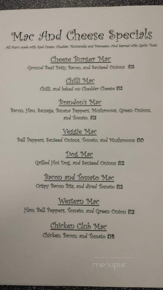 Kane's Harley Diner - Calgary, AB menu_pic