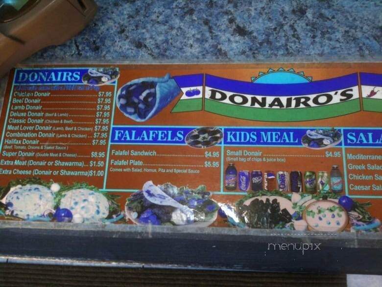Donairo's - Abbotsford, BC menu_pic