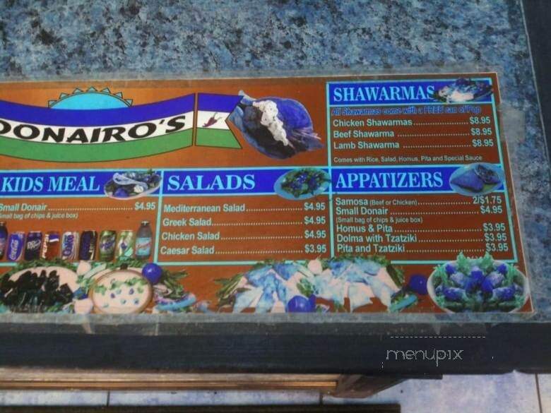 Donairo's - Abbotsford, BC menu_pic