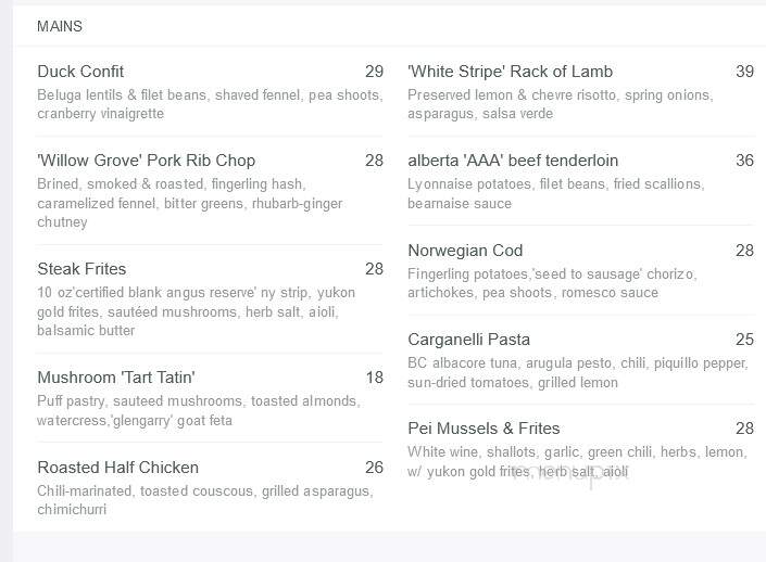 Le Chien Noir Bistro - Kingston, ON menu_pic