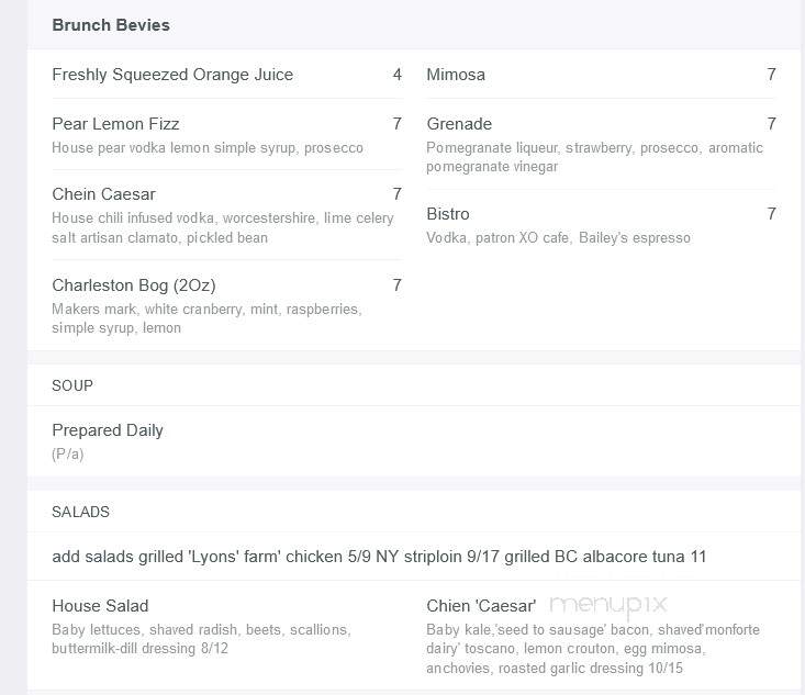 Le Chien Noir Bistro - Kingston, ON menu_pic