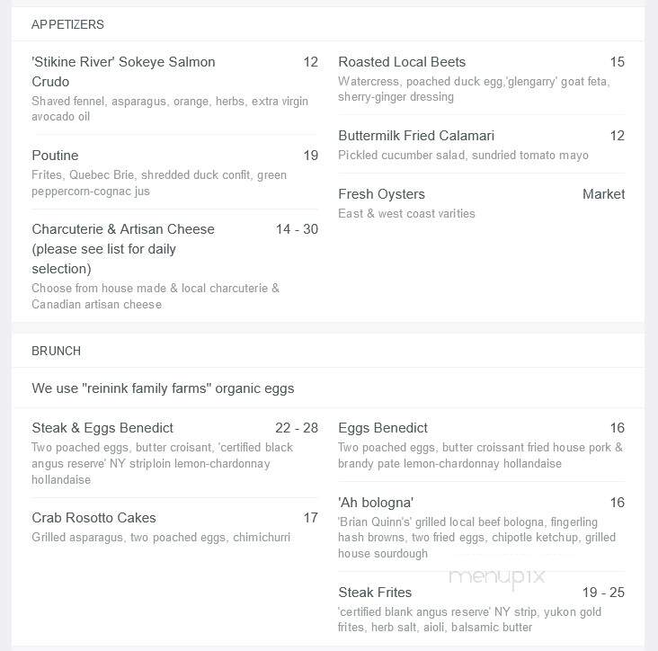 Le Chien Noir Bistro - Kingston, ON menu_pic