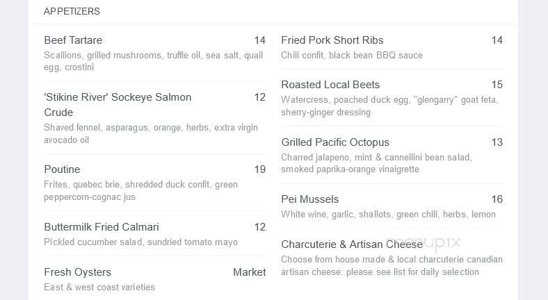 Le Chien Noir Bistro - Kingston, ON menu_pic