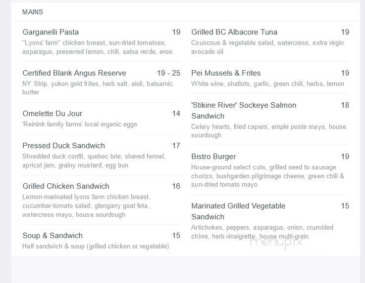 Le Chien Noir Bistro - Kingston, ON menu_pic