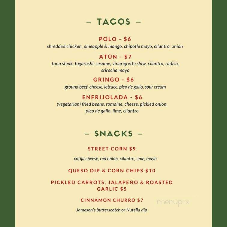 Johnnie Fox's Irish Snug - Vancouver, BC menu_pic