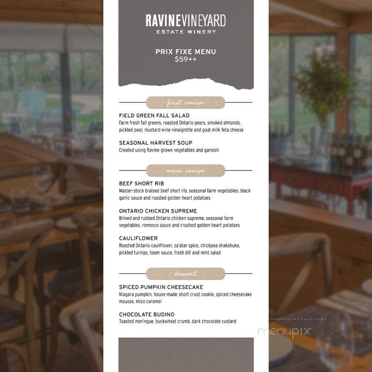 Ravine Vineyard Deli Bakery - Niagara-on-the-Lake, ON menu_pic