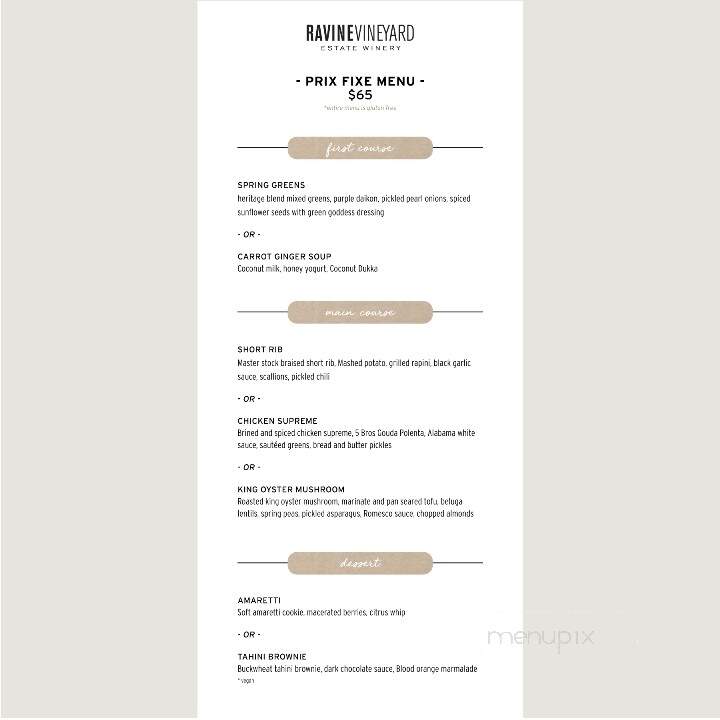 Ravine Vineyard Deli Bakery - Niagara-on-the-Lake, ON menu_pic