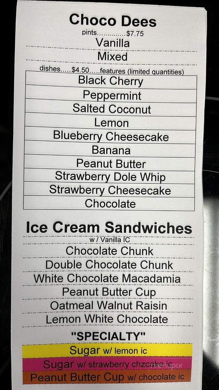 Dairy Dee - Sumner, IL menu_pic