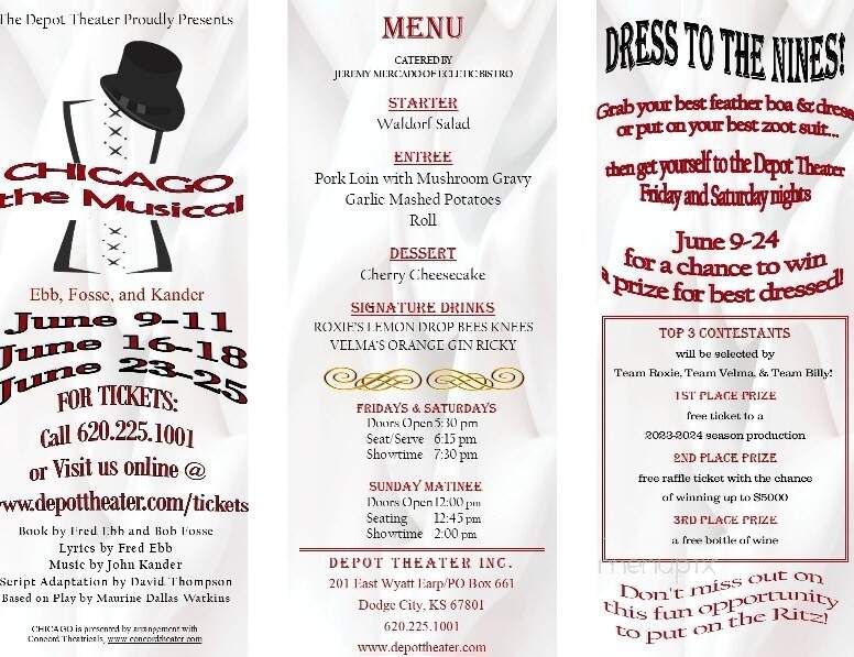 Depot Theatre Co - Dodge City, KS menu_pic