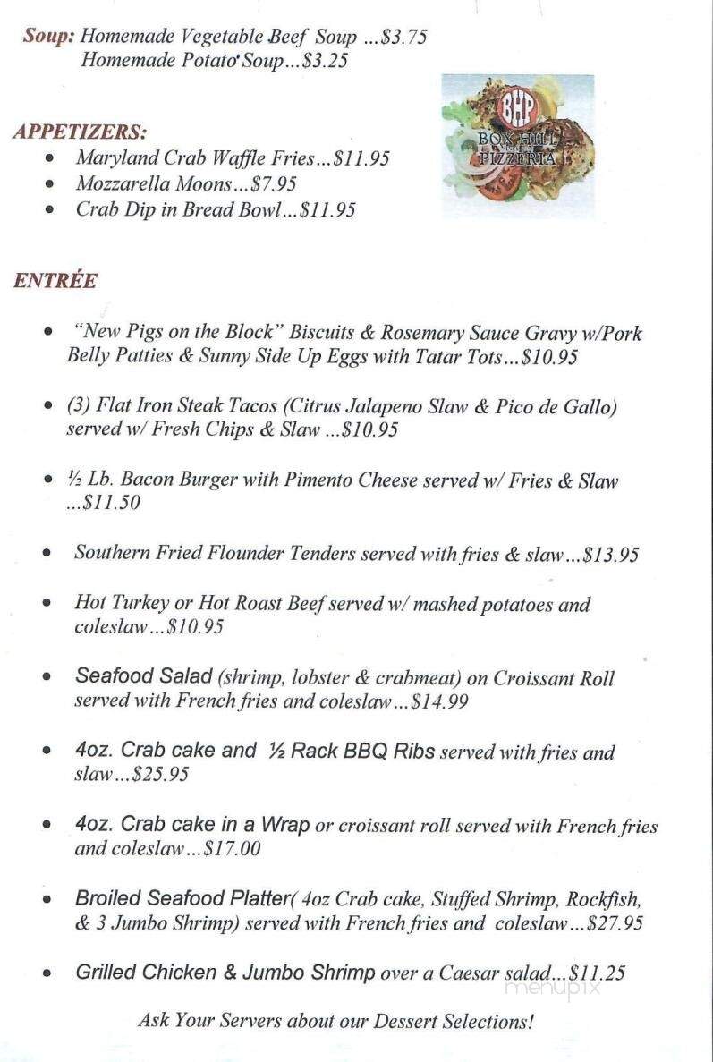 Box Hill Pizzaria & Carryout - Abingdon, MD menu_pic