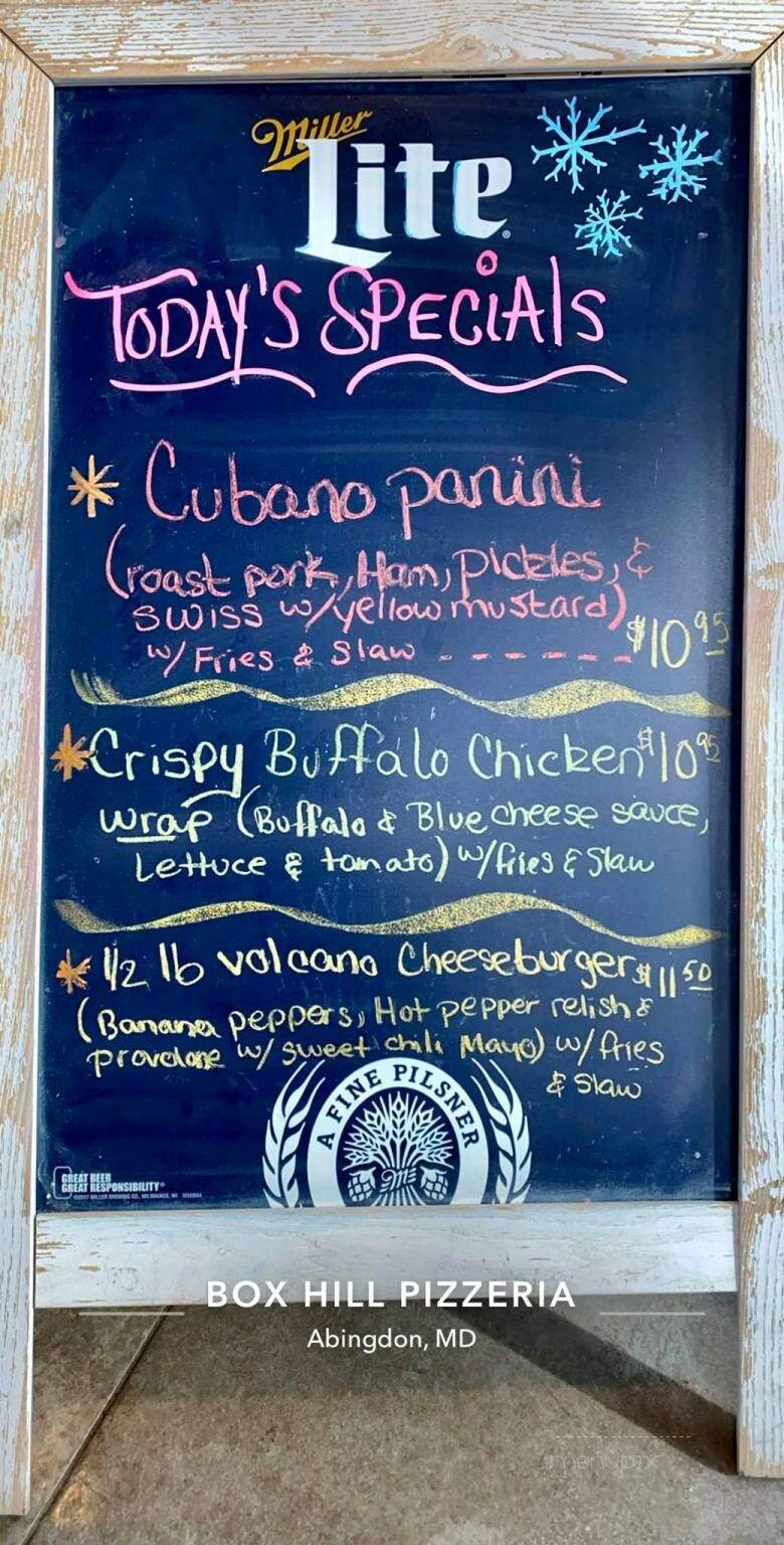 Box Hill Pizzaria & Carryout - Abingdon, MD menu_pic