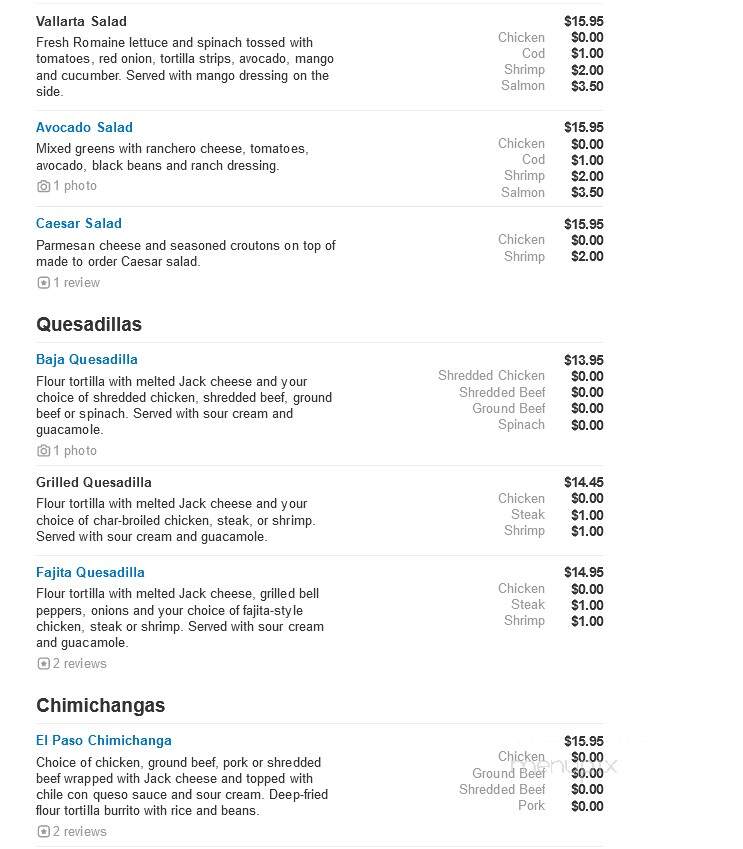 Acapulcos - Norwood, MA menu_pic