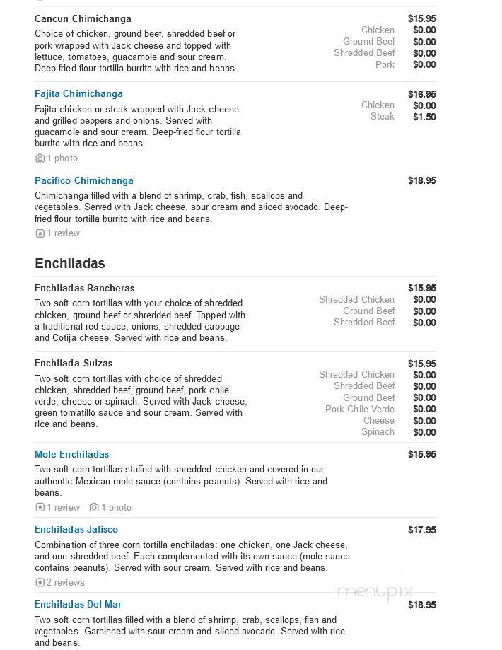 Acapulcos - Norwood, MA menu_pic