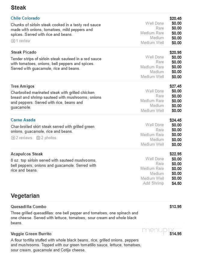 Acapulcos - Norwood, MA menu_pic