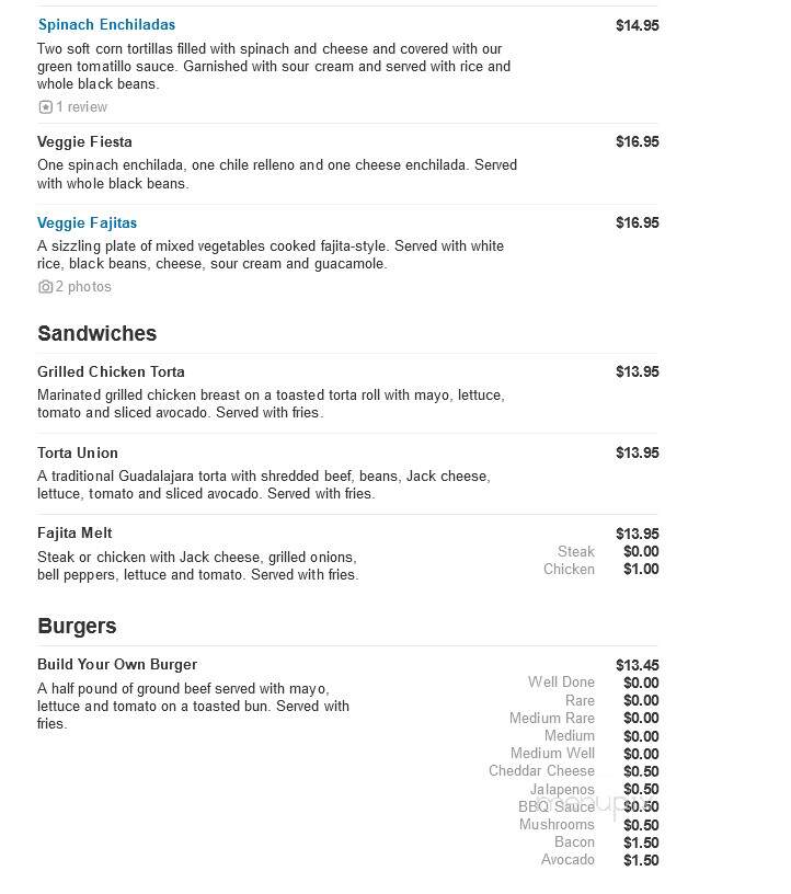Acapulcos - Norwood, MA menu_pic