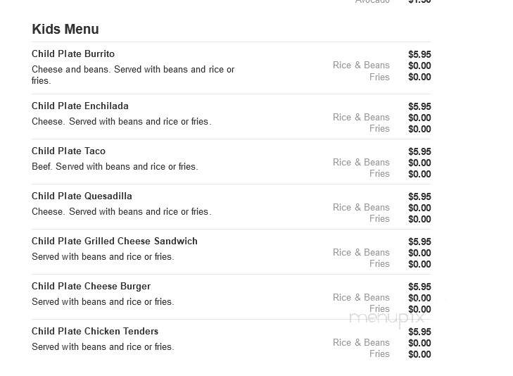 Acapulcos - Norwood, MA menu_pic