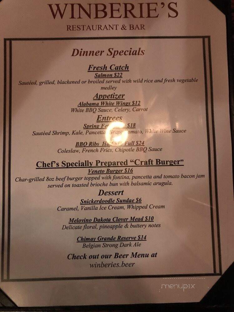 J B Winberie Restaurant & Bar - Princeton, NJ menu_pic
