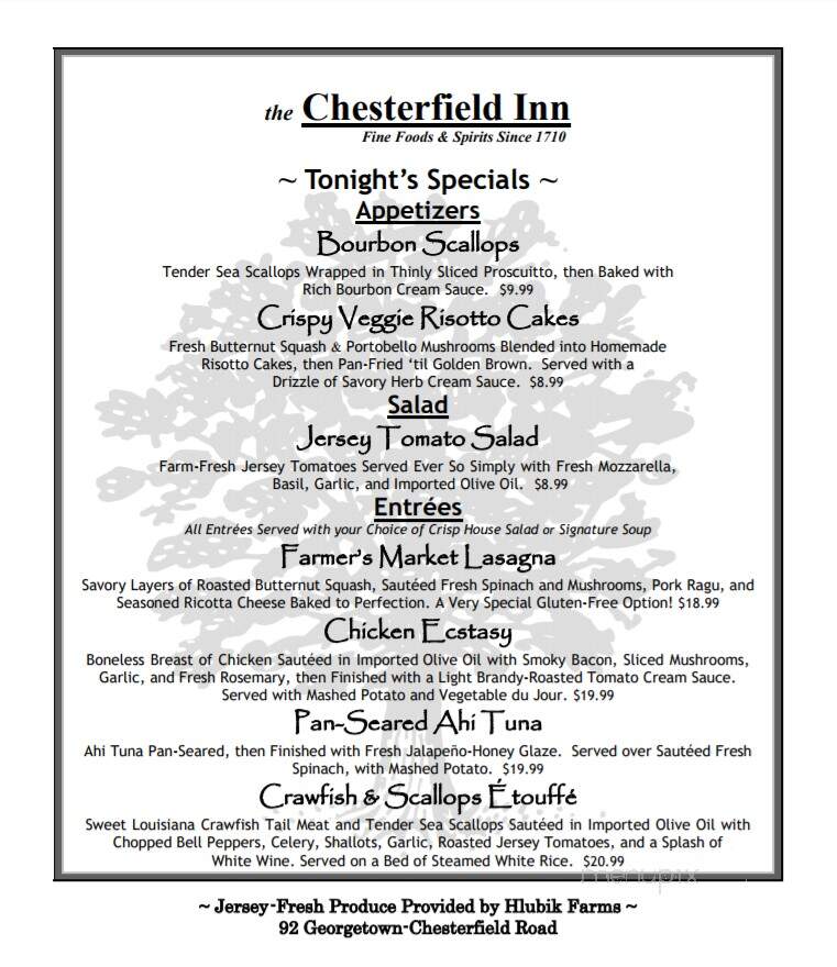 Chesterfield Inn - Chesterfield, NJ menu_pic