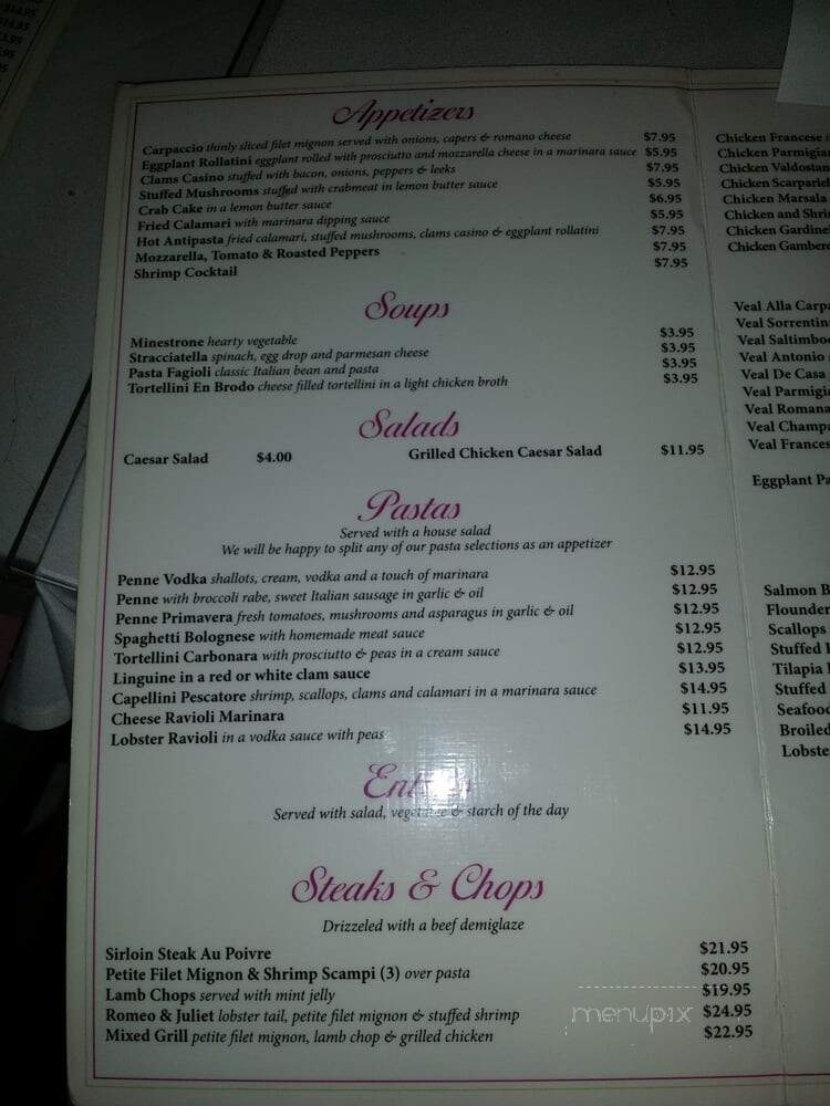 Carpaccio Restaurant - Middlesex, NJ menu_pic