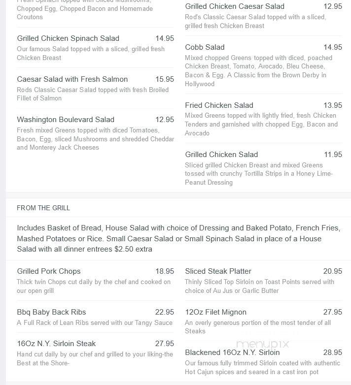 Rod's Olde Irish Tavern - Sea Girt, NJ menu_pic