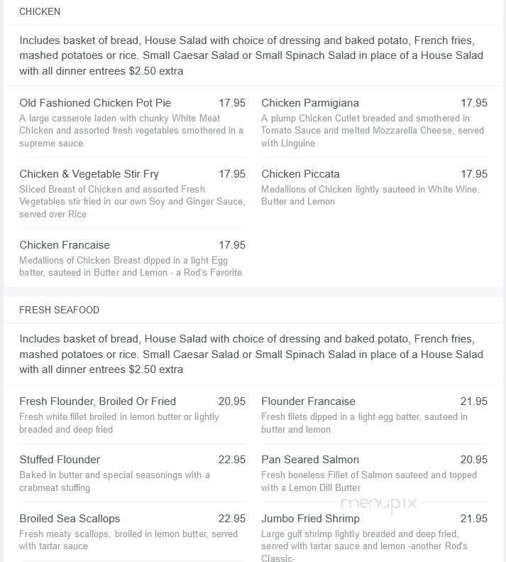 Rod's Olde Irish Tavern - Sea Girt, NJ menu_pic