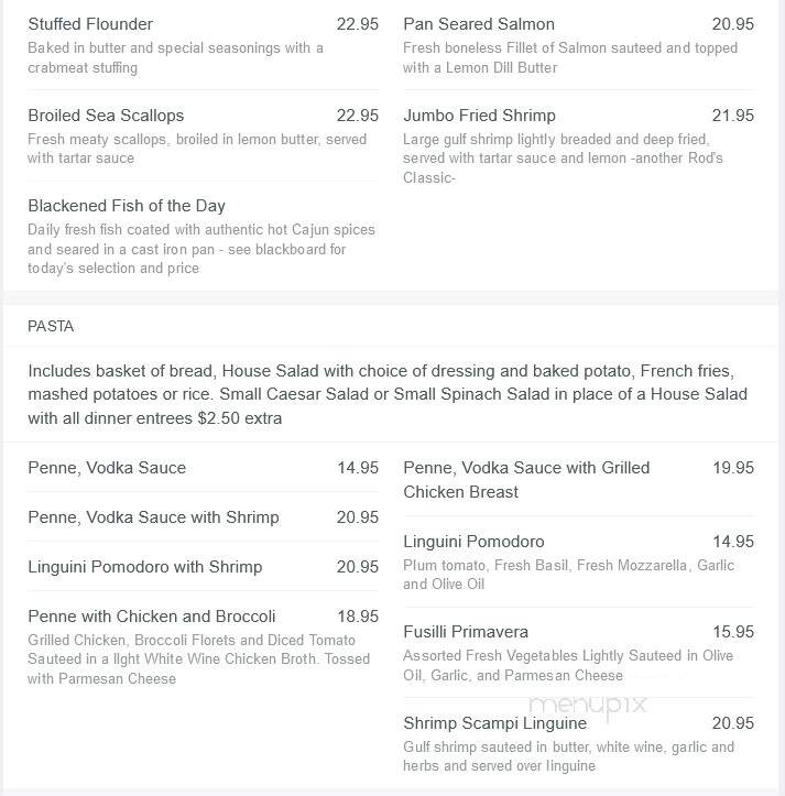 Rod's Olde Irish Tavern - Sea Girt, NJ menu_pic