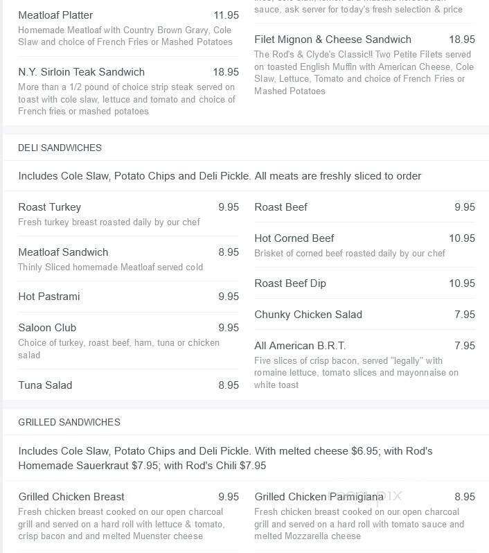 Rod's Olde Irish Tavern - Sea Girt, NJ menu_pic