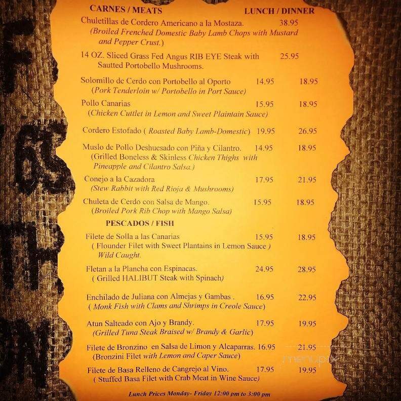 Tapas De Espana - North Bergen, NJ menu_pic