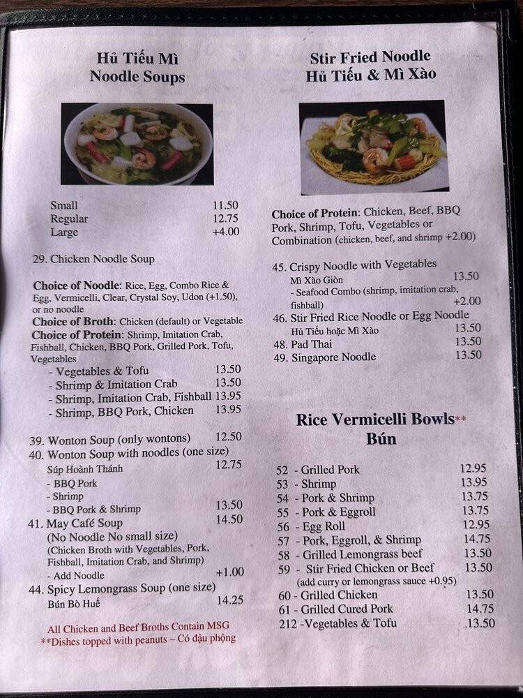 May Cafe - Albuquerque, NM menu_pic