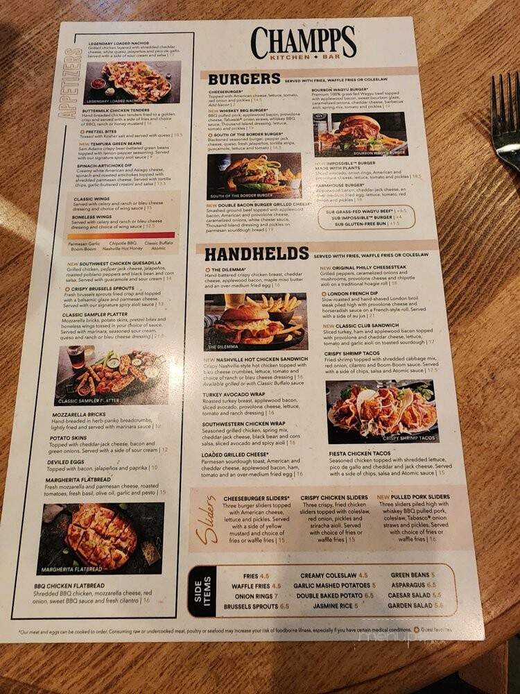Champps Restaurant & Bar - Victor, NY menu_pic