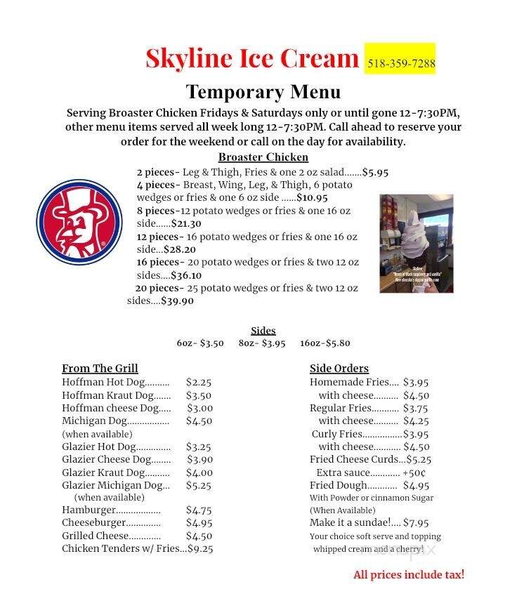 Skyline Ice Cream & Cottages - Tupper Lake, NY