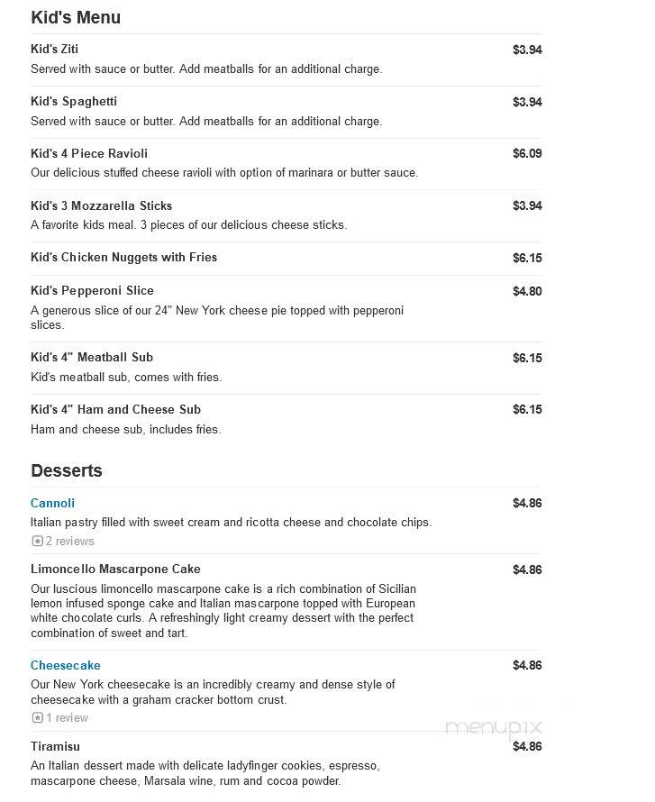 Tony's Pizza - Hickory, NC menu_pic