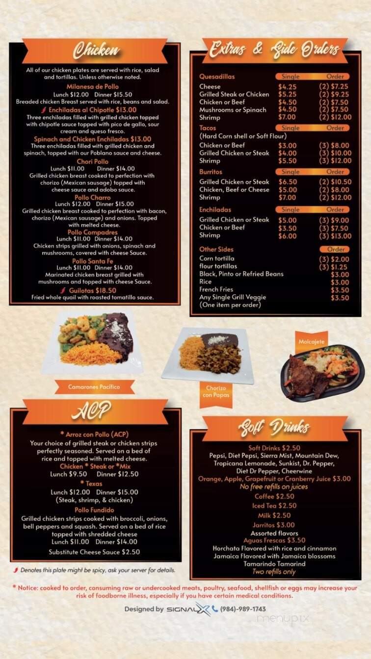 Compadres Mexican Restaurant - Siler City, NC menu_pic