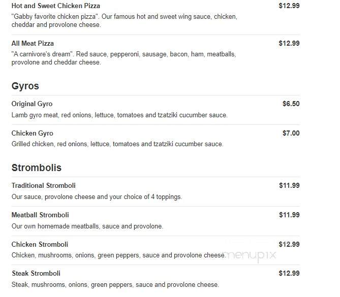 Christopher's Gourmet Pizza - Jeannette, PA menu_pic
