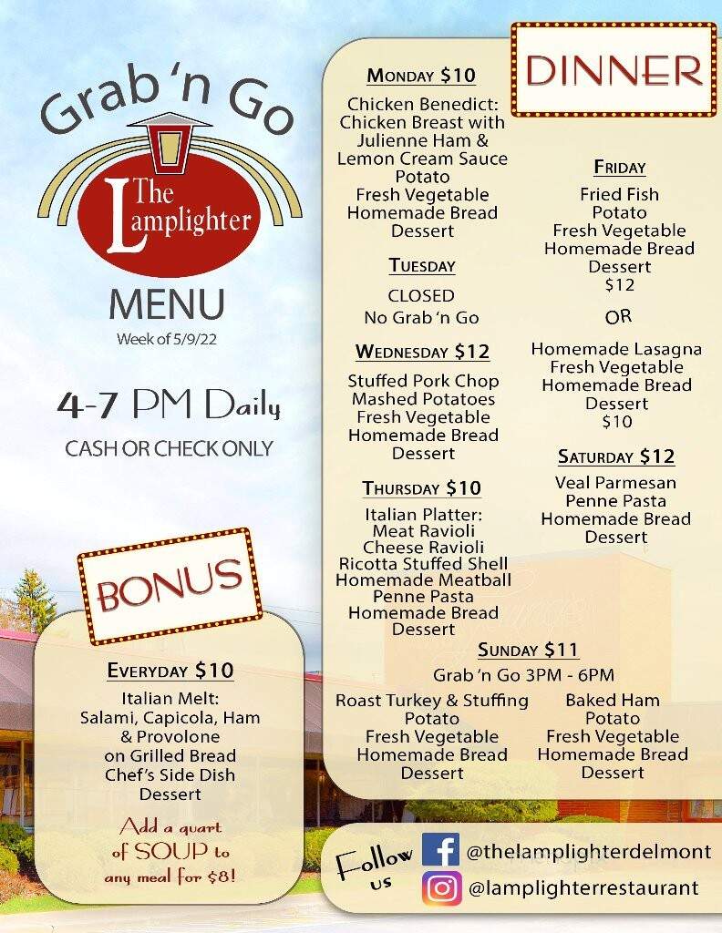 Lamplighter Cafe - Delmont, PA menu_pic